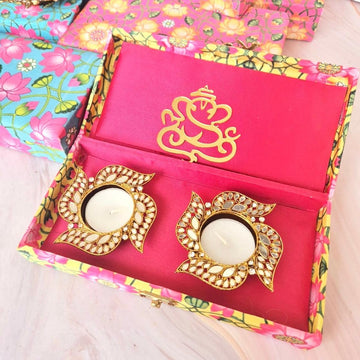 Stone Studded T Light gift Box